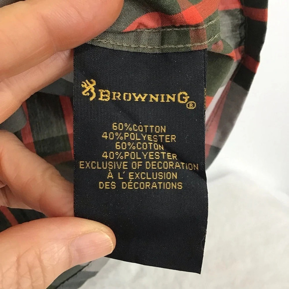 Browning Buckmark Men’s Long Sleeve Plaid Shirt Casual Hunting NWOT Size Large - Picture 7 of 8